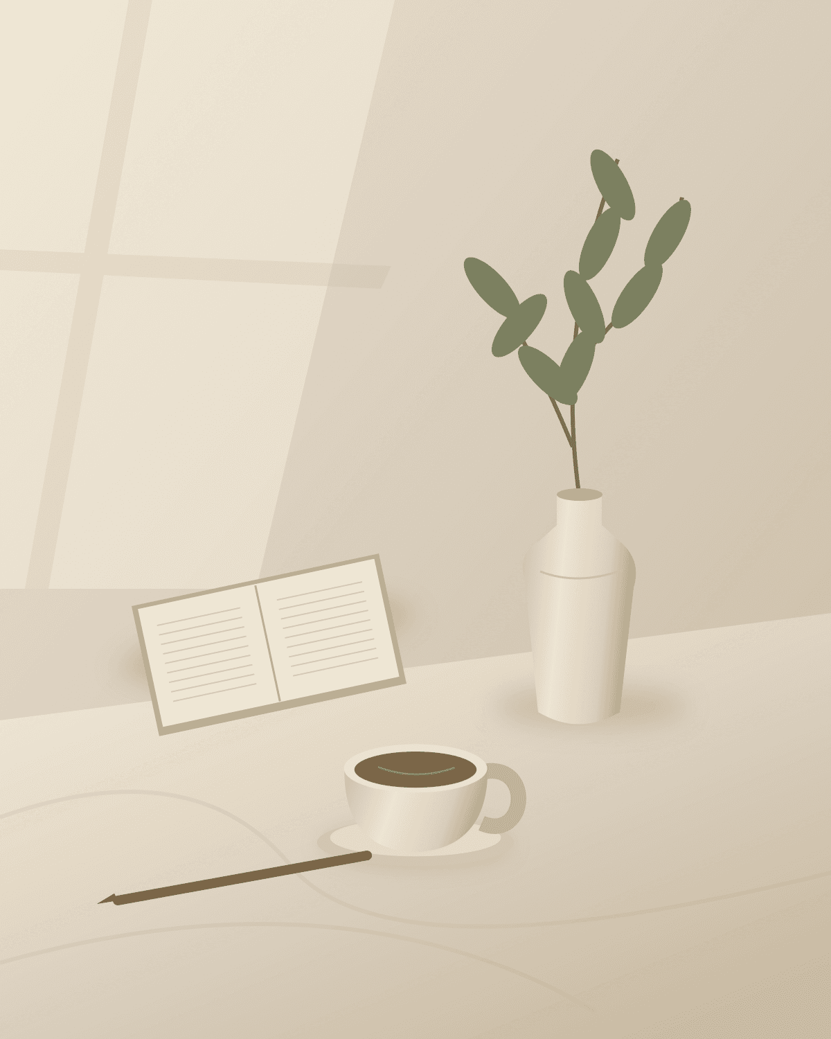 Original still-life placeholder of a gentle morning at home.